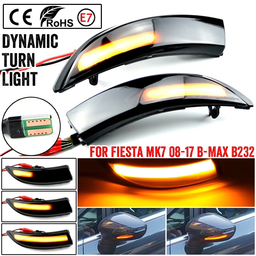 2pcs Dynamic LED Vključite Opozorilne Luči Teče Strani Krilo Rearview Mirror Indikator Za Ford Fiesta Mk7 2008-2017 za Ford B-Max