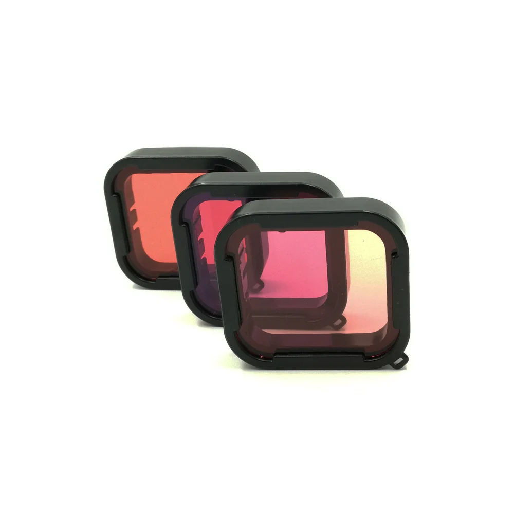 3-Pack-gnome Podvodni Filtri za Vgradnjo Rdeča Magenta Dihalke Objektiv Barvni Filter za GoPro HERO 5 6 7 Črne barve Stanovanj Primeru Dodatki
