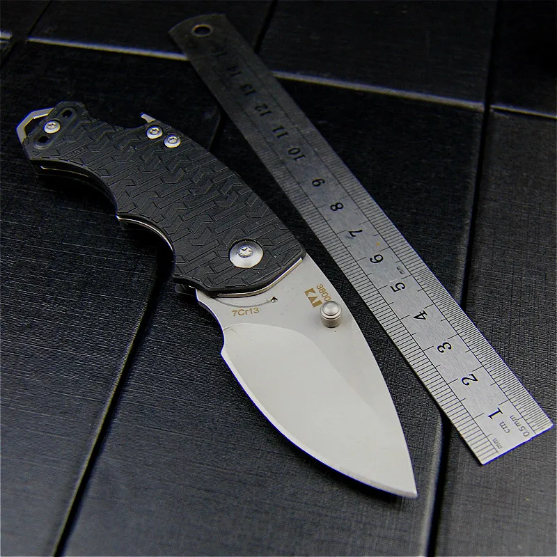 3800 58HRC oksidacije 7 cr13v jeklo črna folding nož prostem oster lovski nož EOS žep folding nož tovarne neposredne prodaje