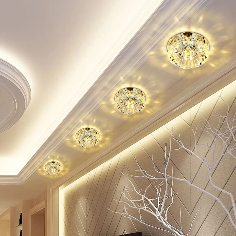 3W led koridor svetlobe hodnik razsvetljavo kristalno stropne svetilke Evropske stilsko Verandi luči Stropne Luči