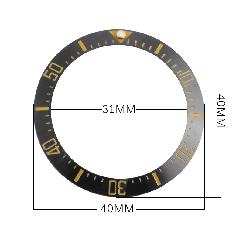 40 mm Črna Modra Zelena Keramične Plošče, ki se Vstavi Za 43mm Izbiranje za Morje Stanovnik GMT Watch Face Ure Zamenjava Opreme Globoko Morje
