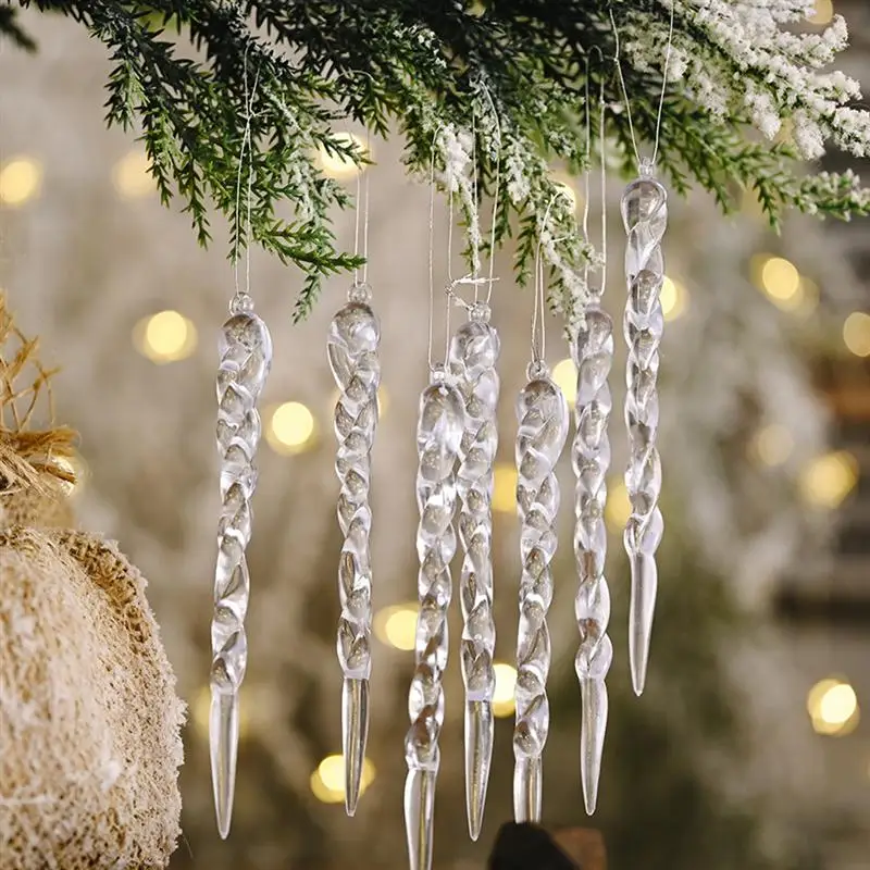 48Pcs Akril Ledenica Elegantna Lepo v Redu Stranka Dekor Dekor Božič Neodvisno Božič Drevo Ornament