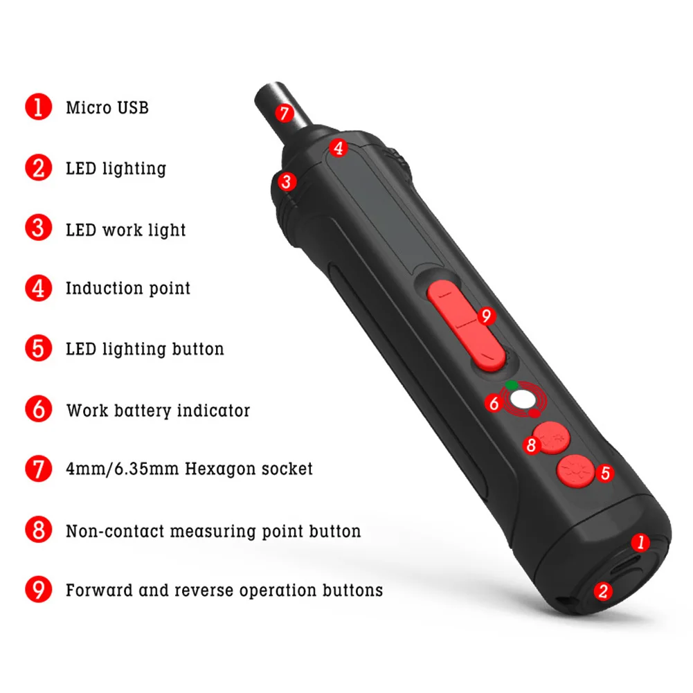 4V Kompakten Mini Prenosni Akumulatorski Industrijski Električni Izvijač, Nastavite Moč Tools Trajno Ročni USB Polnilna LED Osvetlitev