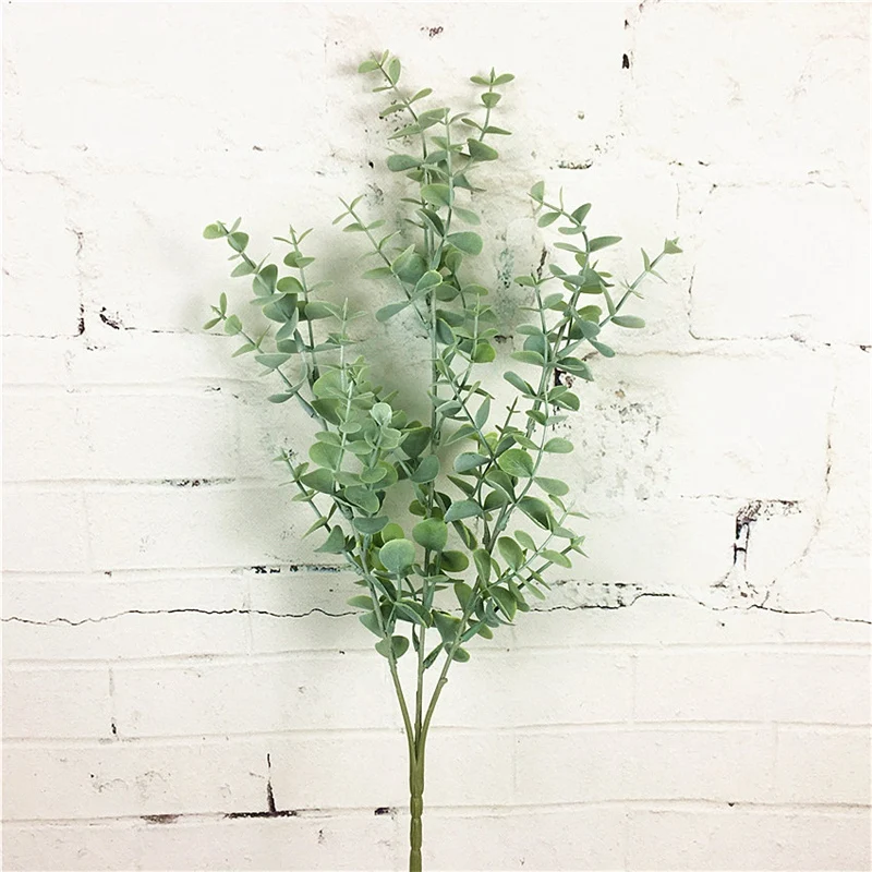 6 Kos Eucalyptus Plastičnih Umetnih Zapusti Kup za Dom Božič Poročno Dekoracijo Majhno Umetno Listje Ponarejenega Denarja Listov Rastlin