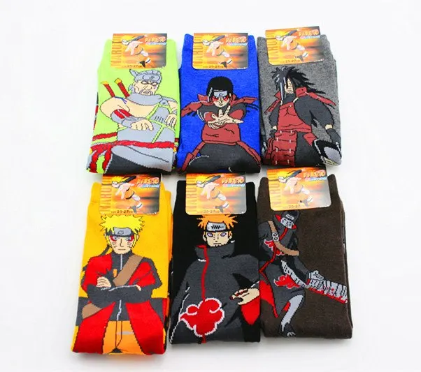 6 parov/set Hallowmas Rekviziti Anime Moški nogavice blagovne Znamke Osebno Bombaž Risanka Naruto Uzumaki Nogavica Dejanje slika igrače