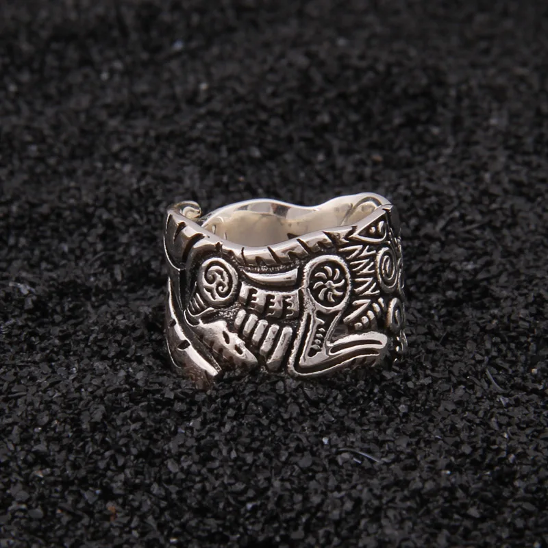 925 sterling srebro Viking Dvojno Volk obroč nastavljiv kot darilo