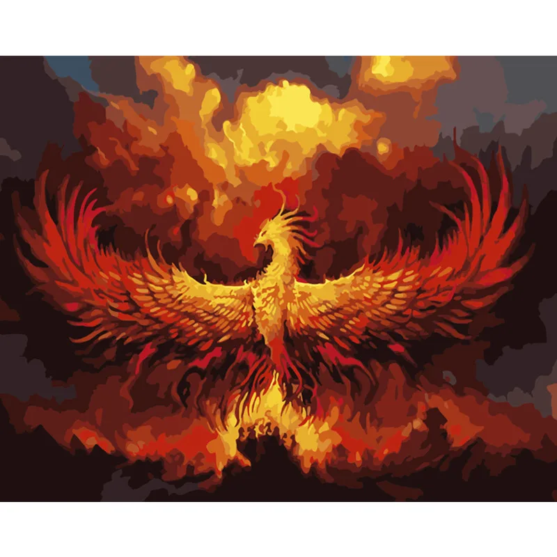 Barvanje Z Številkami DIY Dropshipping 40x50 50x65cm Nirvana prerojeni phoenix Živali Platno Poročno Dekoracijo slikah Darilo
