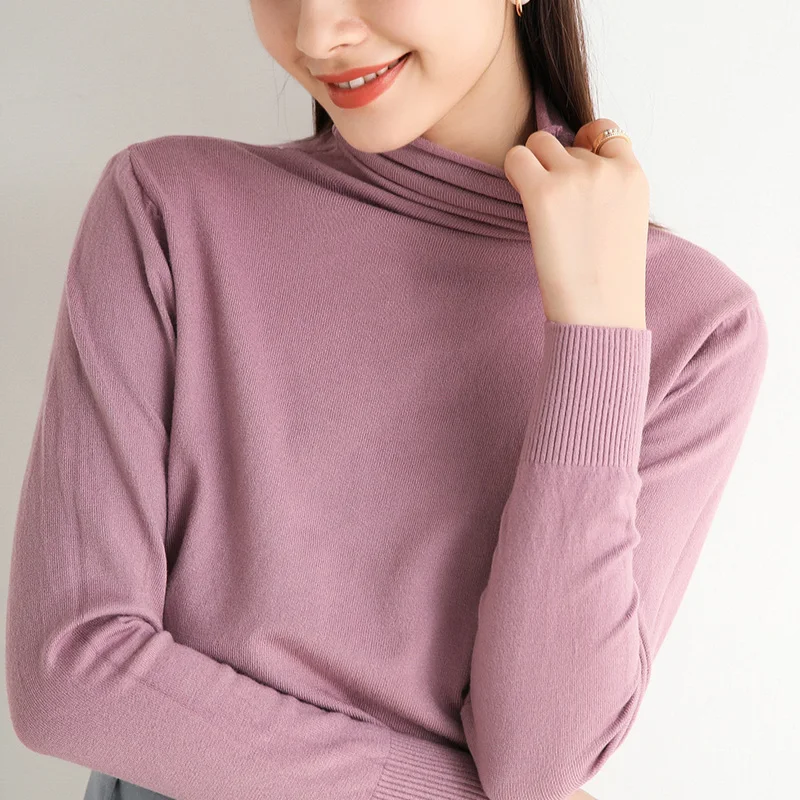 Bela turtleneck pulover ženske, zimska oblačila toplo plesti pulover priložnostne basicshirt klasični zgoraj hotsale ženski puloverji