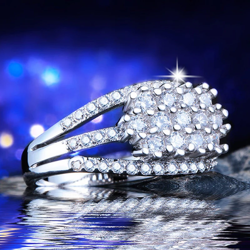BIJOX ZGODBO razkošje čare obroč z AAA cirkon dragih kamnov 925 sterling srebrni nakit prstani za žensko poročno zabavo na debelo