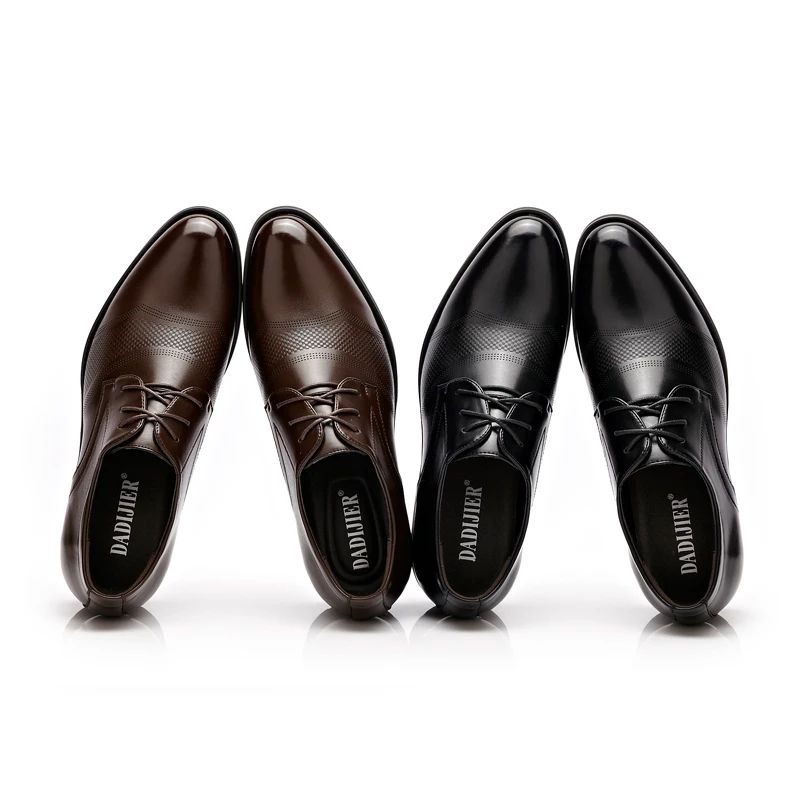 DADIJIER Višino narašča 6 cm Moških Obleko čevlje Split Usnje Oxford čevlji Rjava Črna Poroka, Poslovni Čevlji Moški ST74