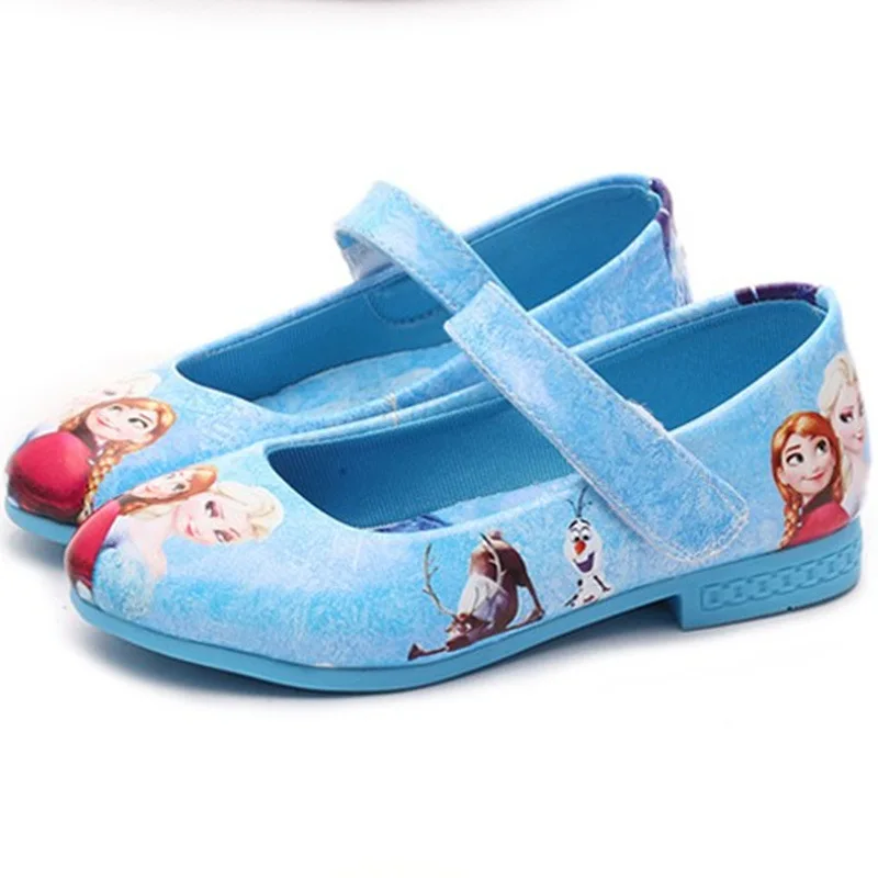 Disney otroška športna obutev za pomlad in jesen dekleta usnjeni čevlji zamrznjen ples princesa čevlji elsa ana čevlji