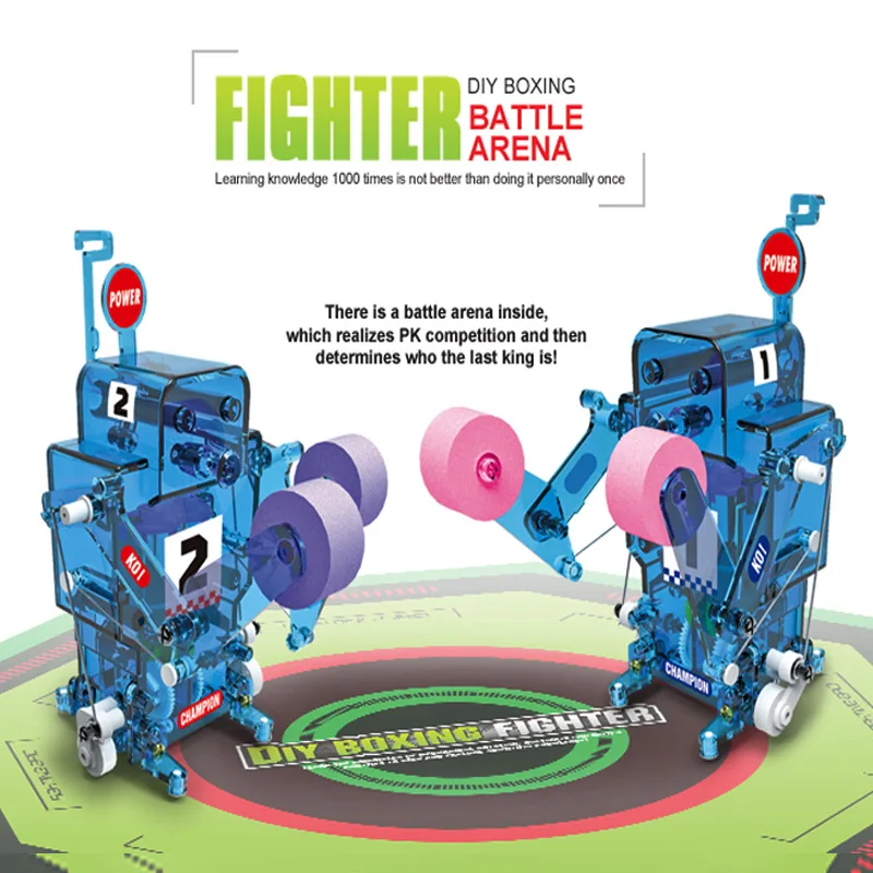 DIY Sestavljen RC Robot Dejanje Boks Boj Igrača Boj proti Robot Daljinski upravljalnik Battle Robot Izobraževalne Igrače Za Boy Božična Darila