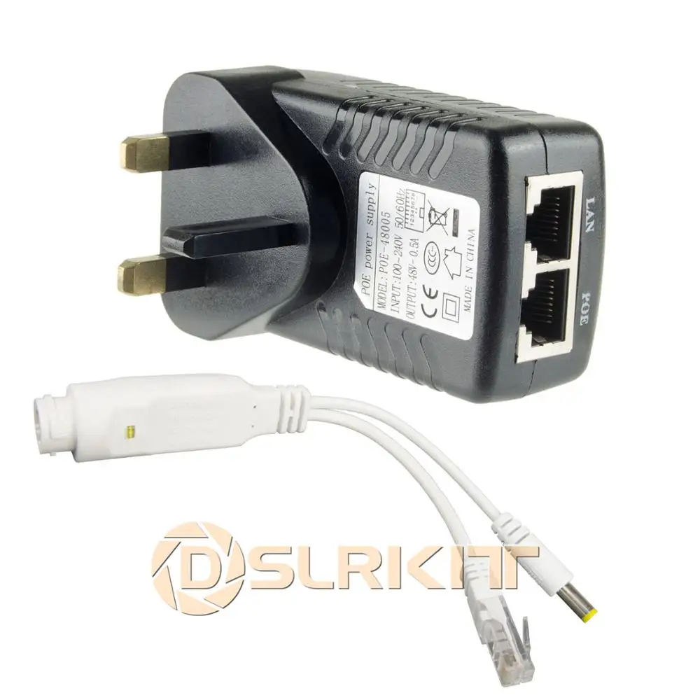 DSLRKIT PoE Injektor Splitter Komplet za 12V DC IP CCTV Kamere Ne-PoE Napajanje Preko Ethernet