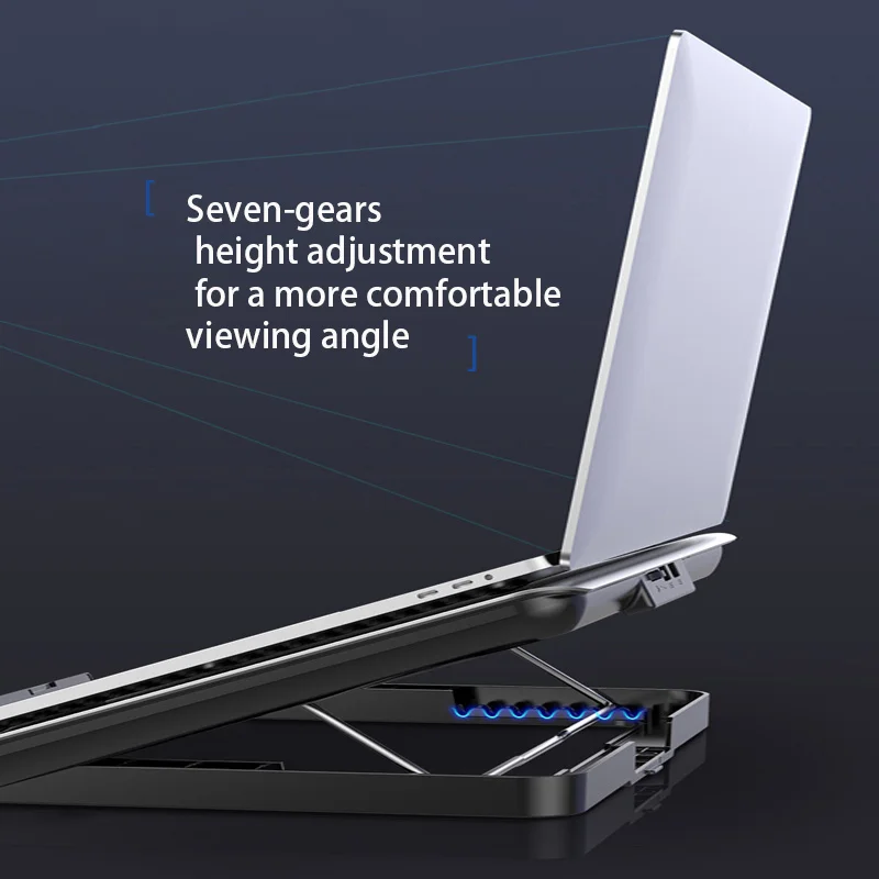Gaming Laptop Hladilnik Silent Fan Kovinske Prenosne Hladilne Blazine Dveh Vrata USB Prenosni Adjustable Notebook Stand Za 12-16 Palčni Prenosnik