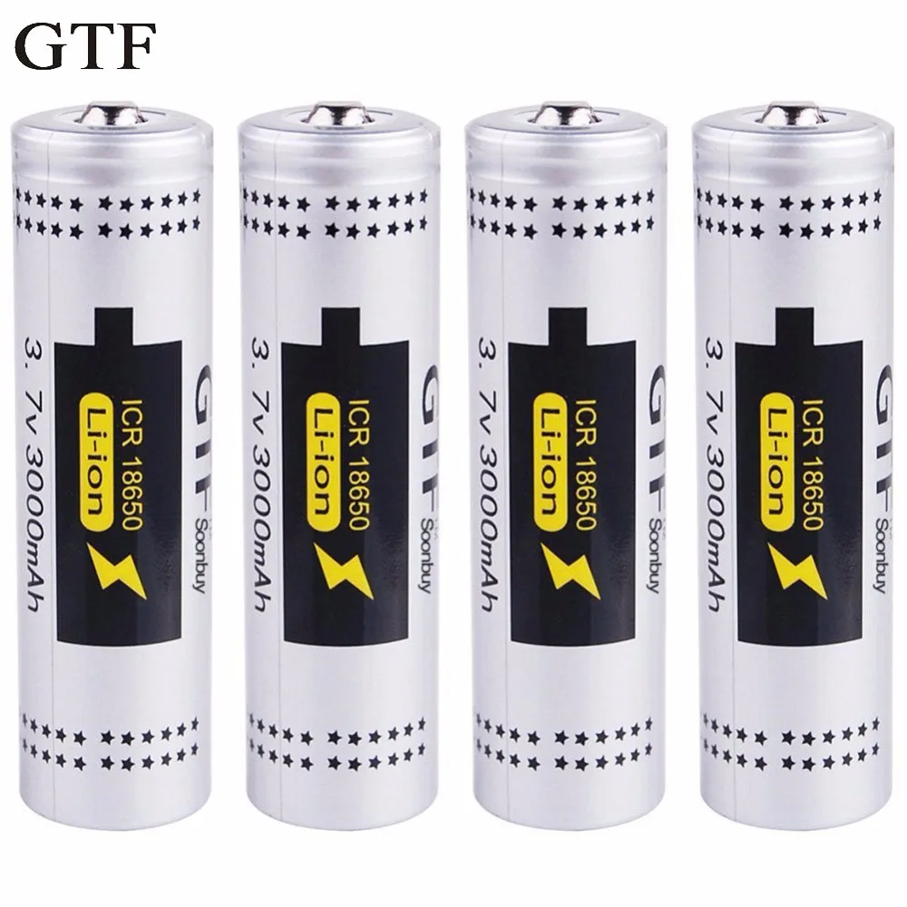 GTF 4pcs 18650 Baterijo 3000mah 3,7 v dc baterija za polnjenje li-on baterija za ncr18650a high power Bank Baterija
