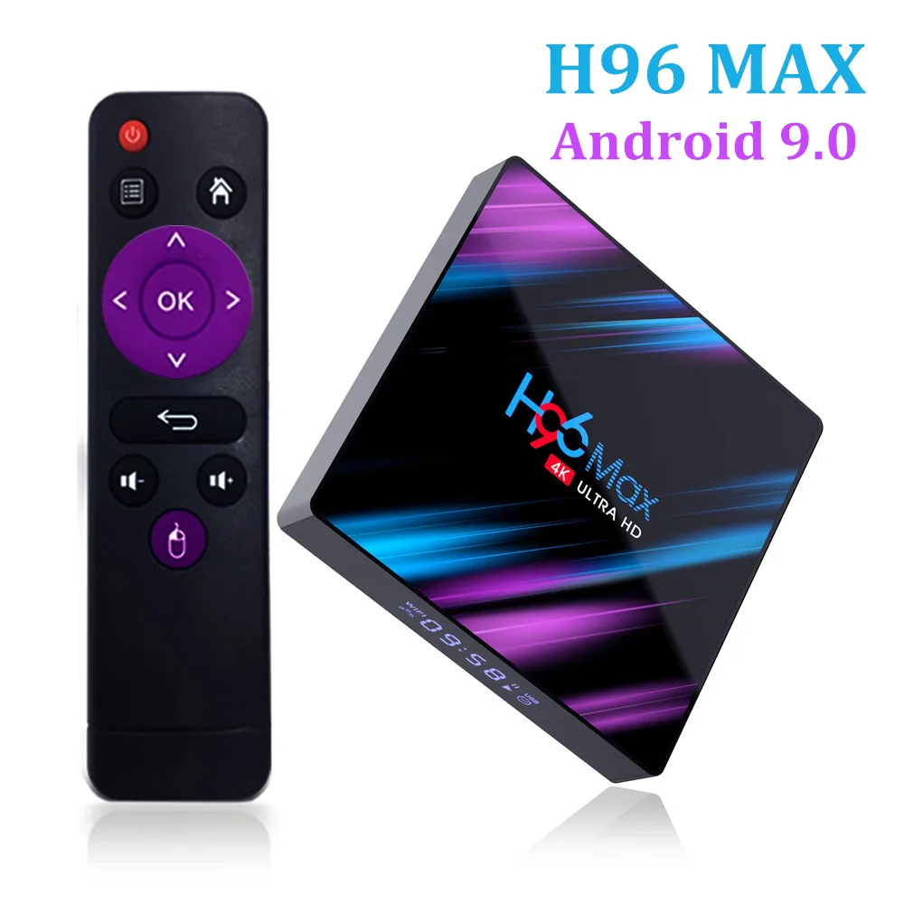 H96 MAX 9.0 Android Smart TV Box 4GB + 64GB Brezžični IPTV Polje 4K USB Set Top Box WiFi 5G Za Netflix Youtube v storitvi Google Play