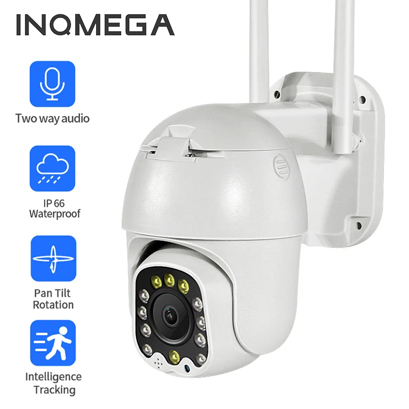 INQMEGA PTZ Kupola Zunanja IP Kamera, Wifi 1080P 4X Zoom AI Odkrivanje Doma Smart Cam Brezžičnega Video Nadzora Varnosti CCTV Kamere