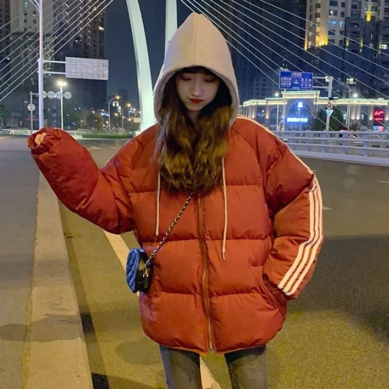 Jeseni in pozimi korejska različica ohlapna bombažna oblačila za ženske divje hooded bombaž plašč študent kruh oblačila ženski trend