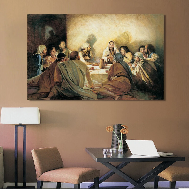 Jezus je Pri Zadnji Večerji Platno Slikarstvo Klasične Plakatov in Fotografij Cuadros Wall Art Slik, Dnevna Soba Dekoracijo Doma
