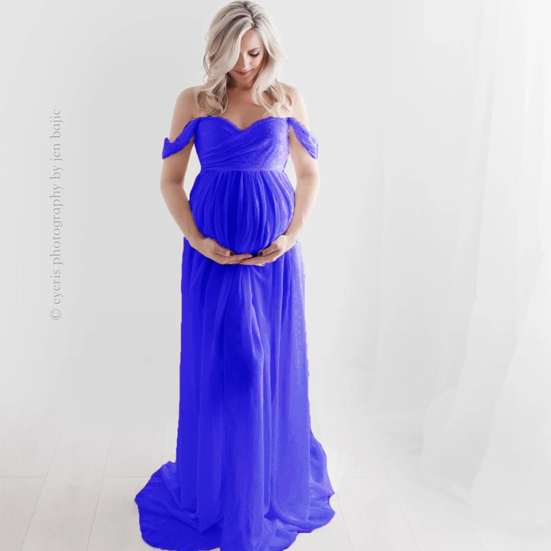 LZH Porodniškega Stranka Halje 2020 Novo Porodniškega Tube Zgornji del Barva Šifon Obleko Maxi Nosečnice, Oblačila Za Fotografijo Ustrelil