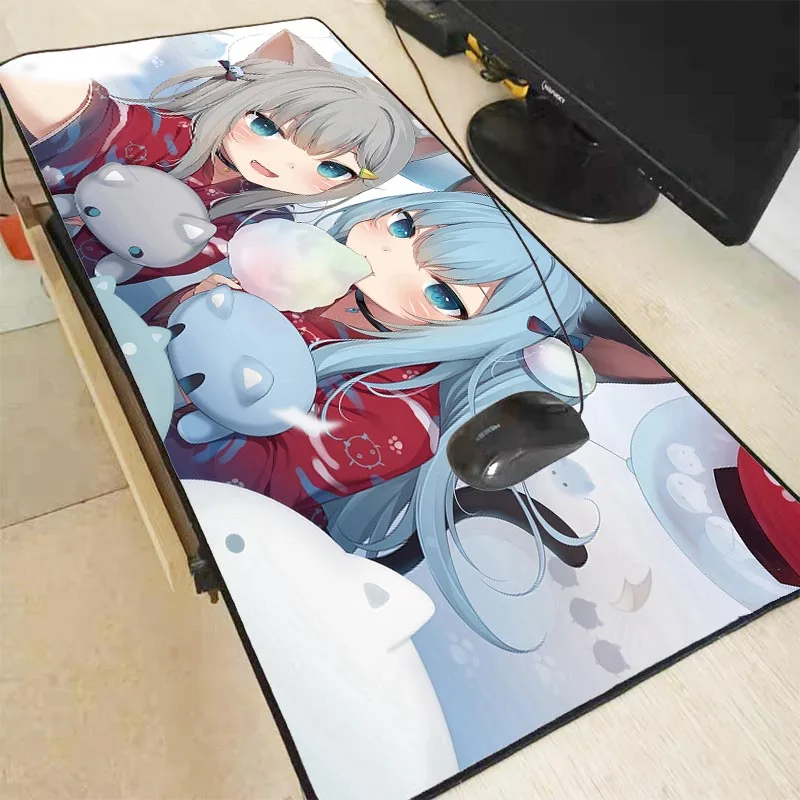 Mairuige Japonski Anime Dekle, Veliki RGB LED osvetlitev Gaming Miška Ploščica Tipkovnica Tipke Desk Mat Tabela Mat za Laptop Notebook XXL