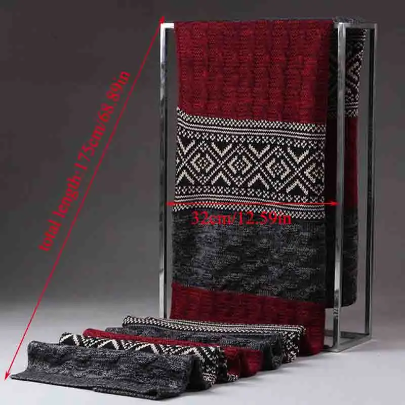 Moda Priložnostne Šali Zaviti Twist Nekaj Šal Debel Toplo Multi-barvni Mozaik Dolg Šal Volne Pletene Kašmir Rute bufanda