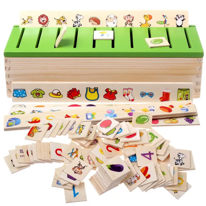 Montessori Igrača Za Otroke Lesene Bitje, Karikatura Sestavljanke Inteligence Za Učenje Montessori Zgodnje Izobraževanje Puzzle Igrača Bo Ustrezala