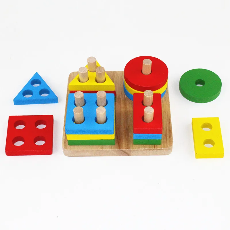Montessori Otroci Igrače Otroška Lesa Geometrijo Inteligence Odbor Geometrijske Razvrščanja Blokov Zgodnjega Otroštva Predšolskih Brinquedos Juguets