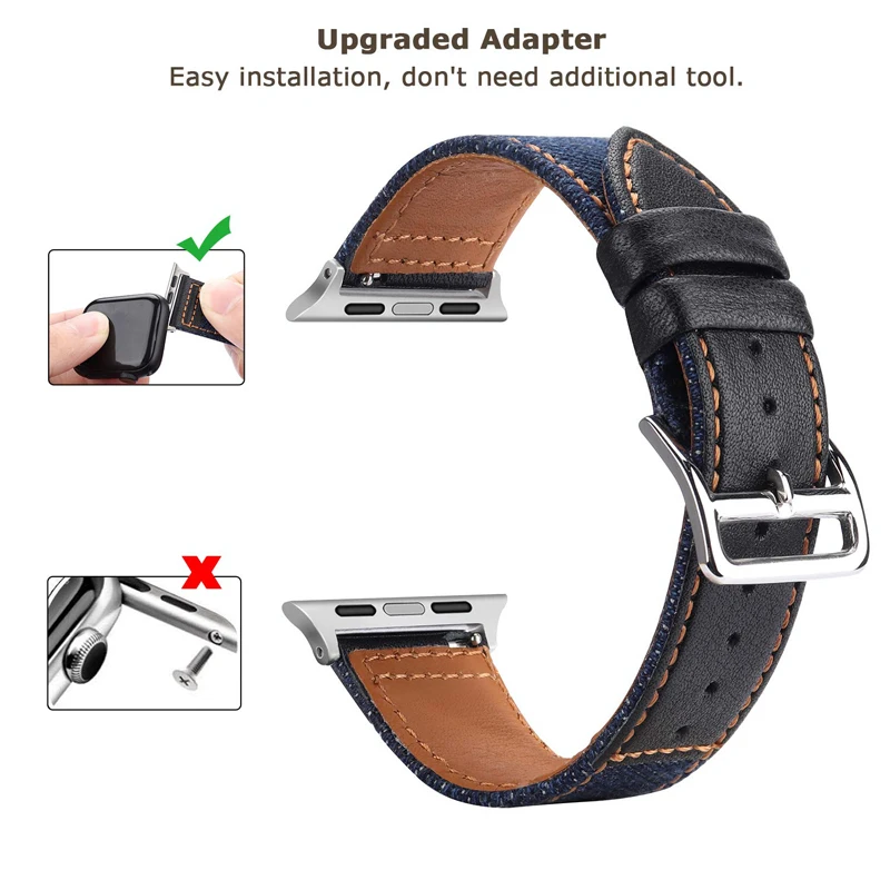 Najlon+Pravega usnja trak za Apple watch band 42mm 38 mm 44 mm 40 mm Iwatch band serije 5/4/3/2/1 zapestnica wristbelt dodatki