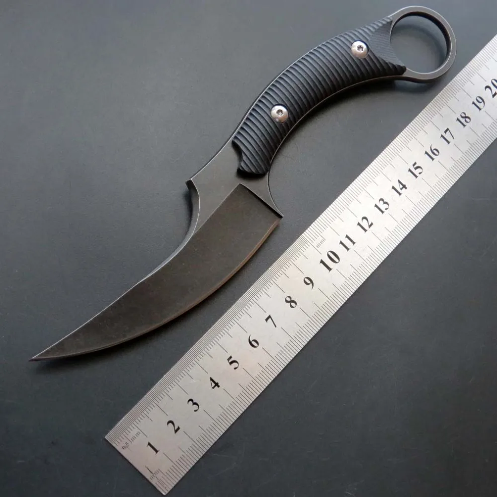 Nov Prihod C1490 naravnost Nož D2 Jekla+kamen-Pranje Površine Rezilo Prostem lov EOS Ročno Orodje noži