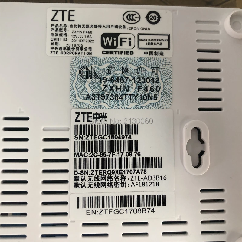 Nova Različica 5.0 ZTE F460 ONT ZTE EPON ONU angleški Firmware 4FE+2Tel+USB+WIFI, ZTE optični omrežni priključni brezplačna dostava