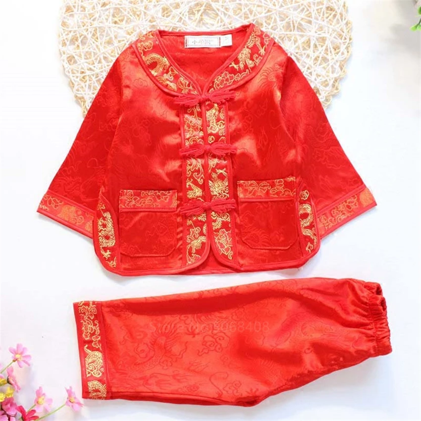 Novo Leto Tradicionalna Kitajska Kostum Tang bo Ustrezala Fantje Dekleta Pomladni Festival Praznično Otroška Oblačila, Vezenje, Tiskanje Homewear