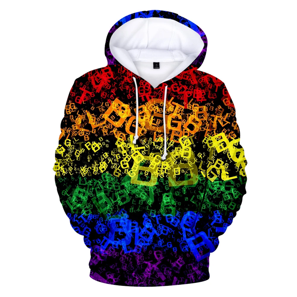 Novo Lgbt 3D tiskanih hooded majica moški/ženske Ulica, hip hop barve Harajuku spomladi in jeseni mode istospolnih blagovne znamke 3D hoodie