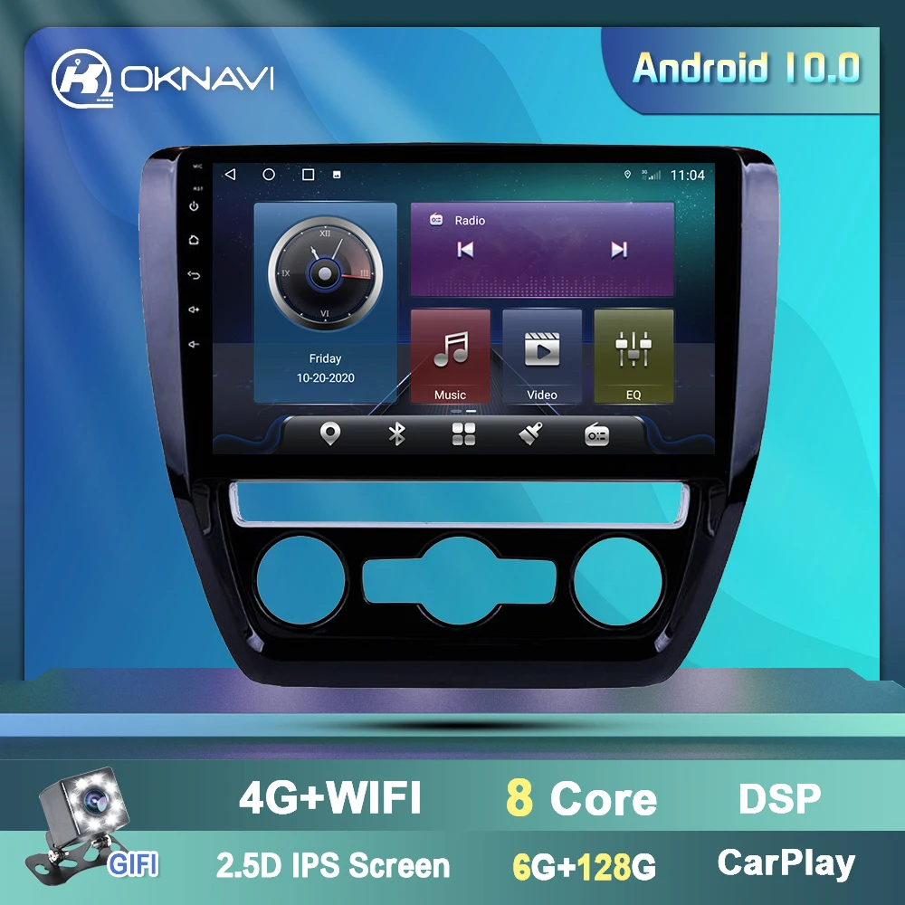 OKNAVI Android 9.0 Avto Radio Večpredstavnostnih Za VW Volkswagen Jetta A5 Vento Bora Sagitar 2012-Predvajalnik Videa, GPS Navigacijo, 4G