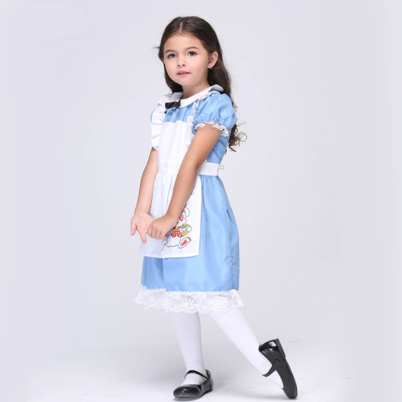 Otroci otroški Halloween Oblačila Alice V Čudežni deželi Kostum Devica Lolita pustna Cosplay Obleke za Dojencek Dekliška