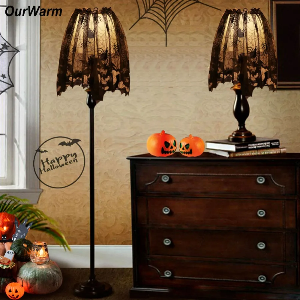 OurWarm Halloween Dekoracijo za Dom Dediščine Čipke Lučka za Odtenek Pokrivalo Kamin Mantel Šal Vrata, Zavesa Praznično Stranka Dobave