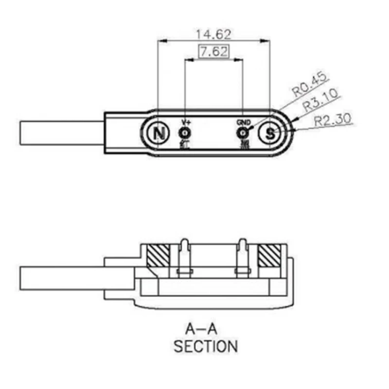 Pametno Gledati ali Smart Zapestnice polnjenje Linija Kabel Magnet Sesalna 2-pin 7.62 mm vmesnik USB Sili, varnostne kopije, polnilnike