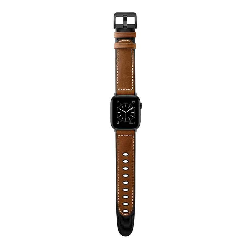 Pas za apple watch 5/4/3/2/1 Pravega Usnja&silikonski trak za apple watch band 44 42mm 40 mm 38 mm iwatch zapestnica 44 mm