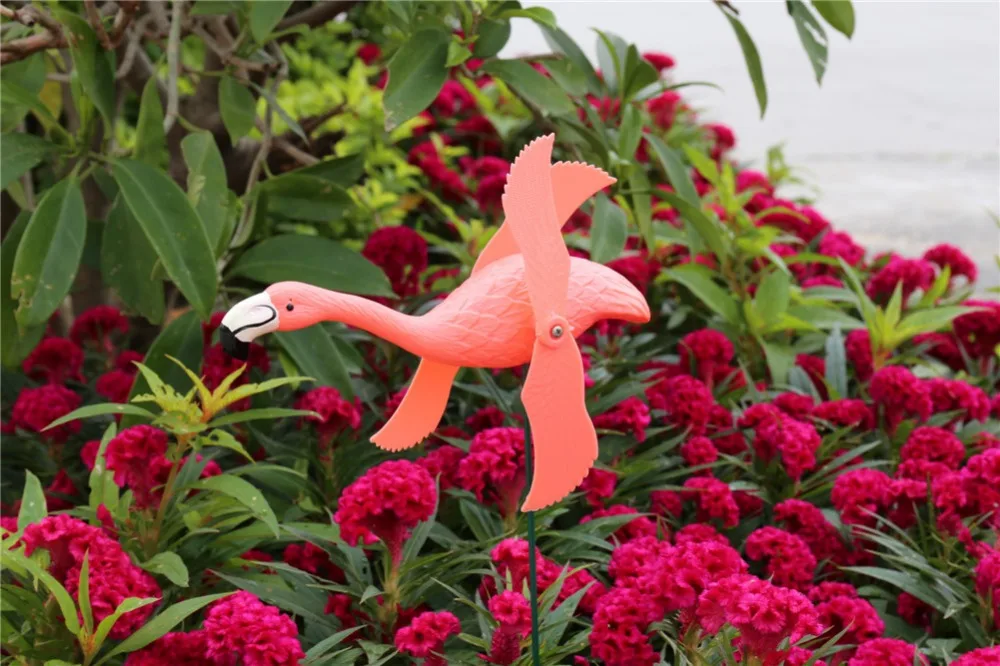 Pink Flamingo Vetrnica Vetrne Kolesce Whirligig za Vaš Travnik Dvorišče Vrt Dekoracijo Travnik Škodljivcev Ptica Repeller (4pack)