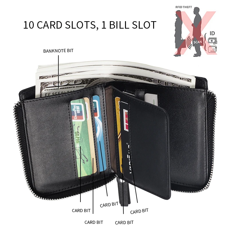 Pravega Usnja Moške Denarnice Imetnika Kartice Rfid MiniMoney Vrečko Luksuzni Fantje Denarnica Usnje Z Kovanca Pocket NFC ID Kreditne Kartice Denarnice