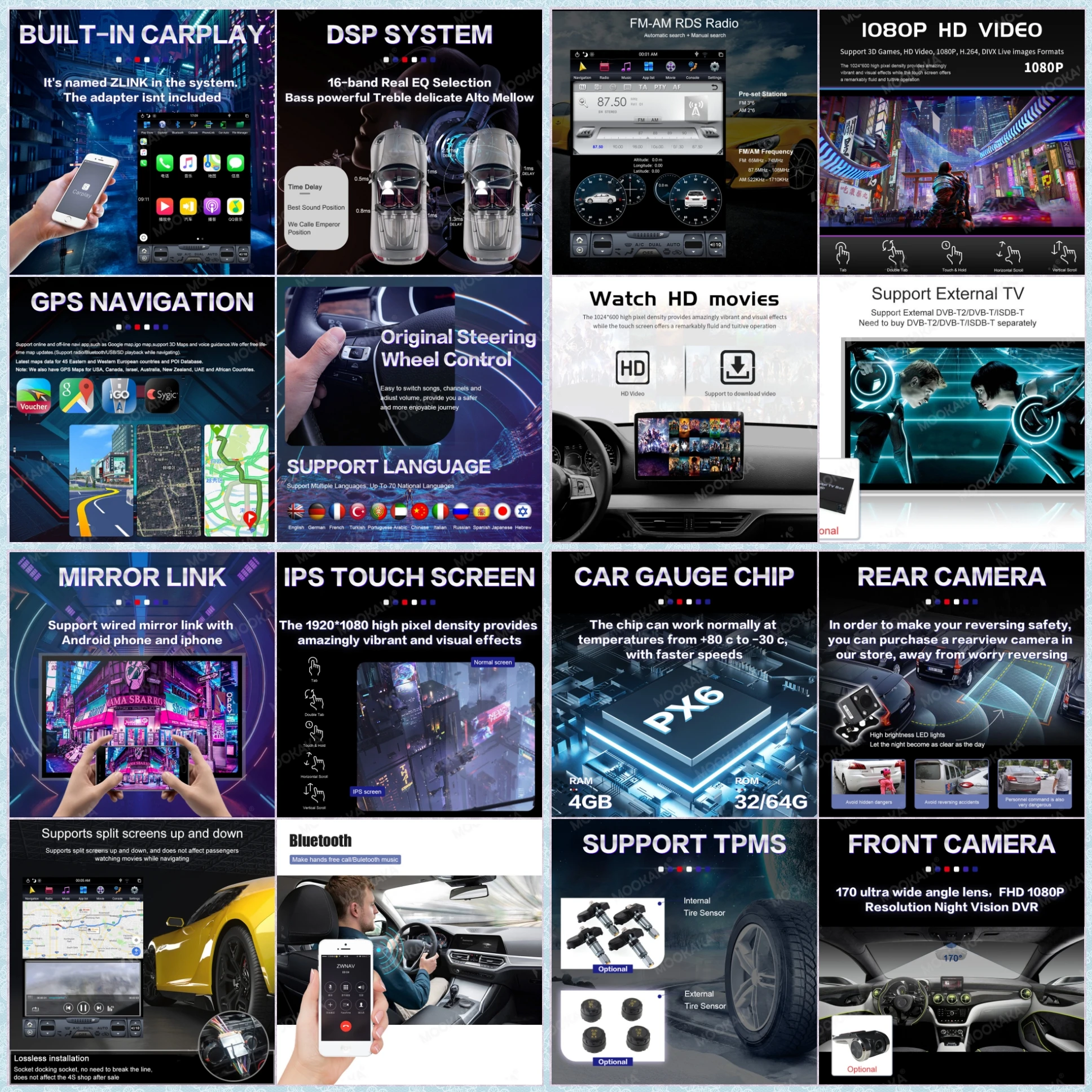 Px6 128GB Multimedijski Predvajalnik DVD-jev Za Toyota Land Cruiser LC200 2016-2019 Android 9.0 Tesla Slog Avto GPS Navigacija Carplay Enota