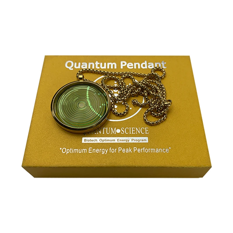 Quantum Alfa Spin Steklo Obesek Ogrlica z Energijo Mini Bio Disk