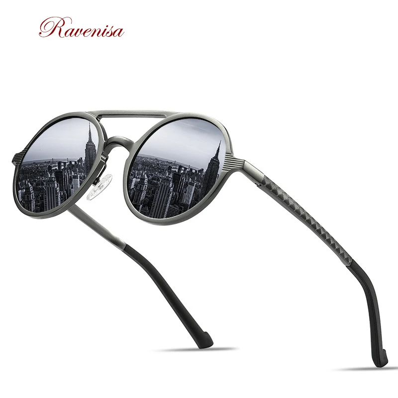 RAVENISA Luksuzni Krog Alumium sončna Očala Za Moške, Ženske 2020 Klasičnih Polarizirana Spomladansko Sonce Očala Rjave Buljiti