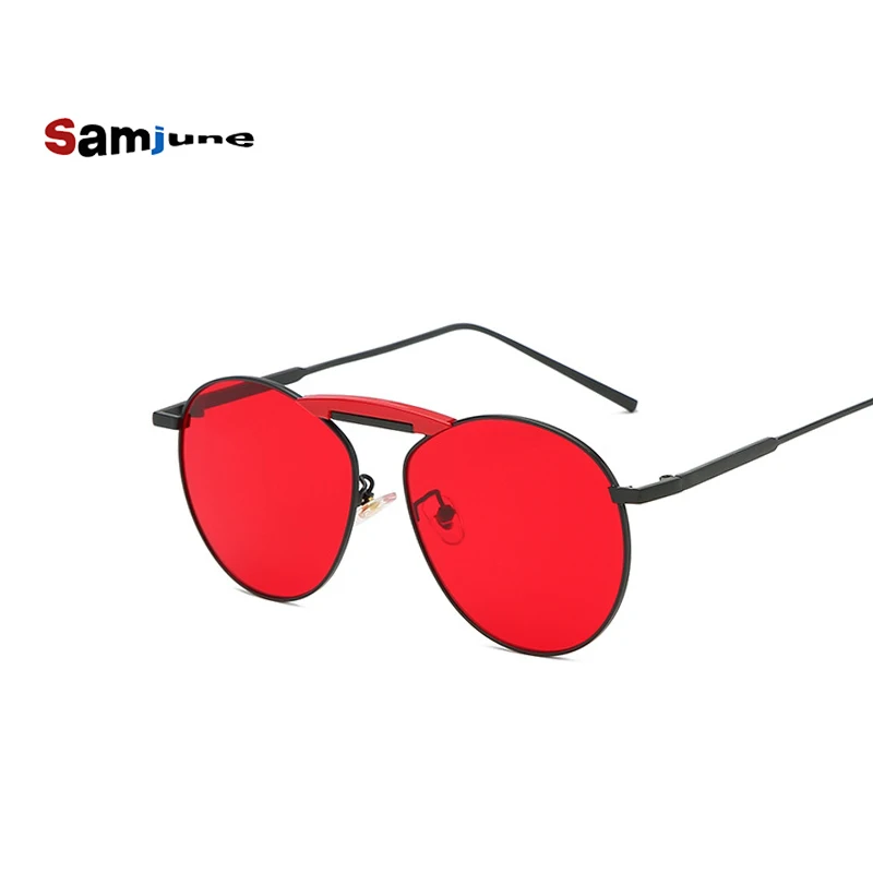Samjune Luksuzni Sončna Očala Ženske/Moške Blagovne Znamke Oblikovalec Stekla Lady Ovalne Sončna Očala Kovinski Okvir Oculos De Sol Gafas