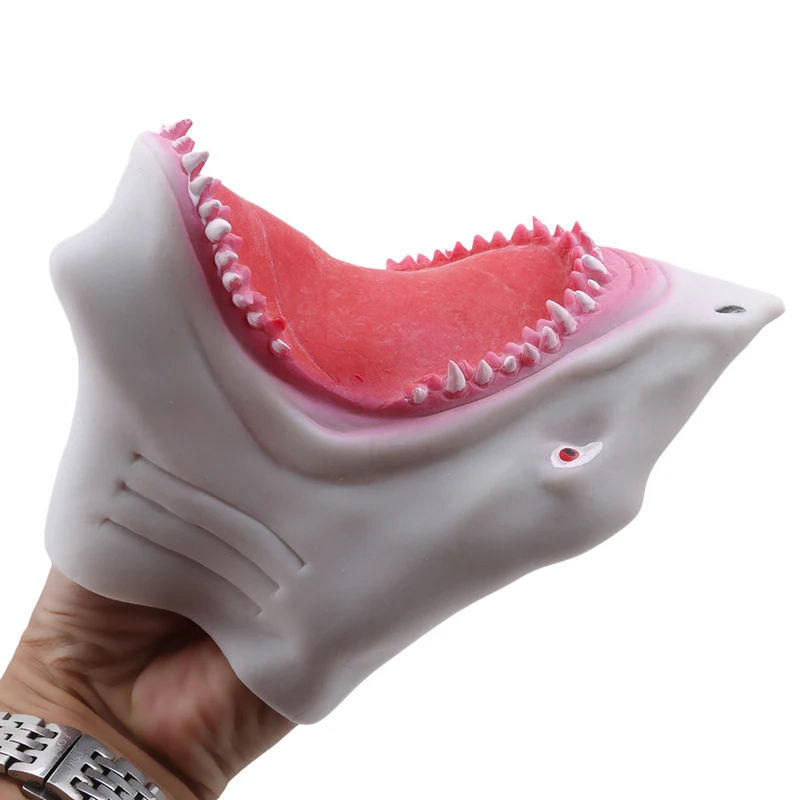 Shark Strani Lutkovno Rokavice Mehko Vinil Živali Glavo Slika Živo Otroci Igrače Model Darila