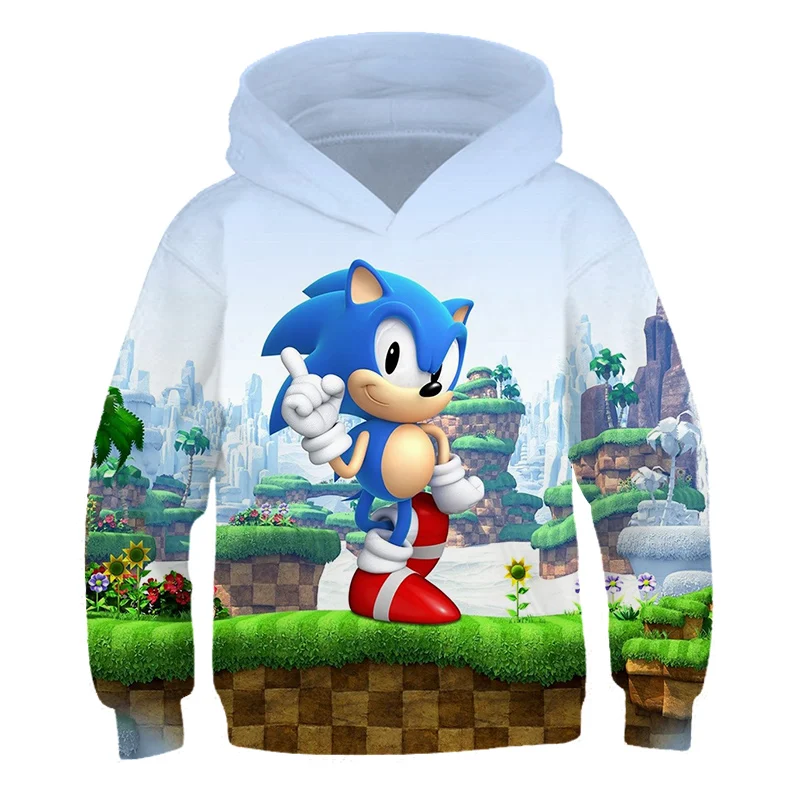 Sonic 3D Nov Modni Pulover s Kapuco Priložnostne Long Sleeve Majica 3D fantje/dekleta Obleke Starš-otrok Slog Risanka Plašč 2020