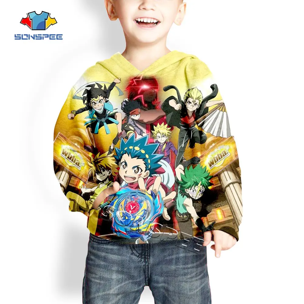 SONSPEE Anime Beyblade 3D Tiskanih Harajuku Hoodies Otrok Moda Priložnostne Hoody Sweatshirts Oblačila Otroci Baby Puloverju Hooded Vrh