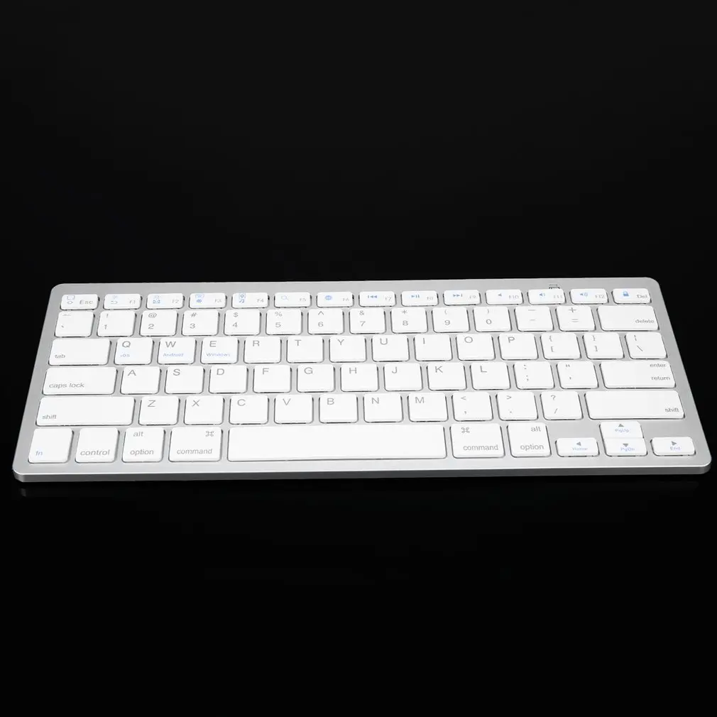 Srebro Ultra-slim 78 Tipke Brezžično Bluetooth Tipkovnico Za Zrak za ipad Mini za Mac Računalnik PC