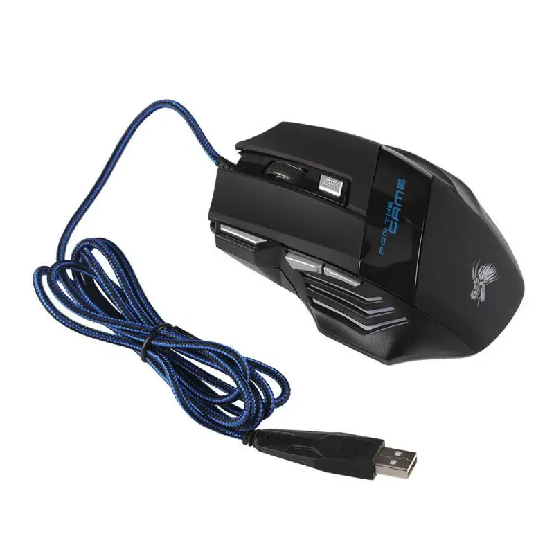 Strokovno Ergonomska Žično Gaming Miška 7 Gumb 5500 DPI USB Računalniška Miška Igralec Tiho Mause Z LED Lučka Za Prenosni RAČUNALNIK