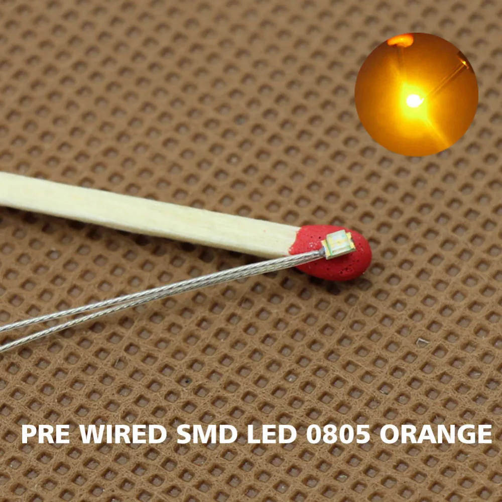 T0805 20pcs Vnaprej vgrajena mikro litz žično vodi RDEČA ZELENA MODRA Rumena Oranžna SMD Led 0805 NOVE Pet Barv za Izbiro